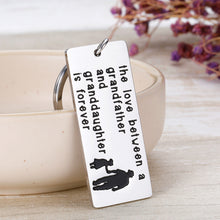 Load image into Gallery viewer, Best Grandpa Gif Grandfather and Granddaughter Keychain for Fathers’ Day Birthday Gifts Family Gif for Grandad Grandparent Men Him The Love between A Grandfather and Granddaughter
