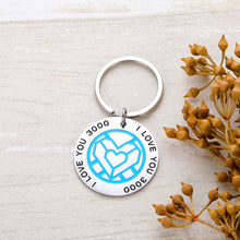 Load image into Gallery viewer, I Love You 3000 Keychain for Daughter Son Boyfriend Girlfriend Husband Papa Mom Anniversary Birthday Fathers Mothers Valentines Day Family Gif Couple Keychain for Him Her Women Men
