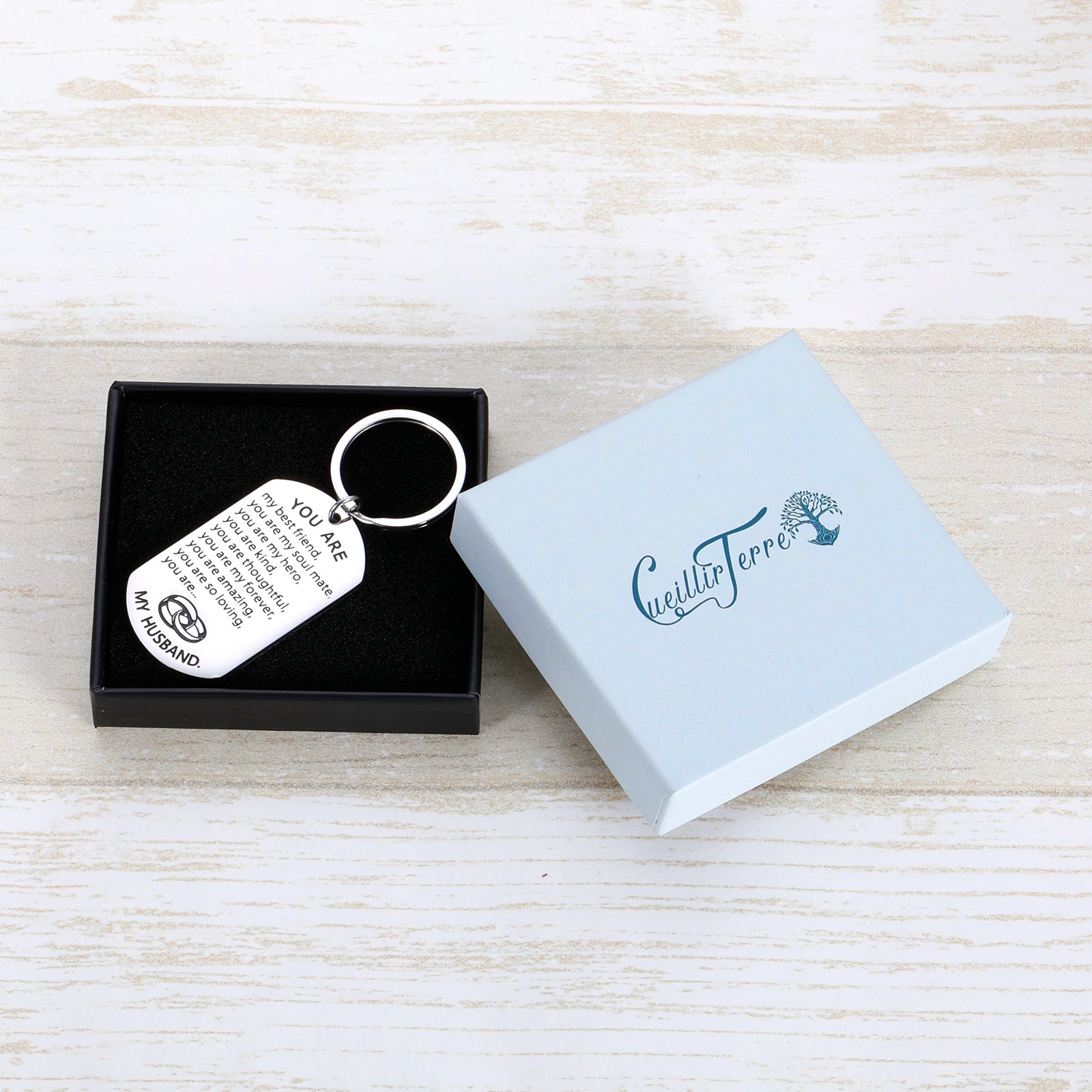 Anniversary Gif for Husband from Wife Soulmate Love Wedding Keychain G –  Cueillir Terre