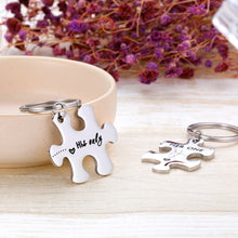 Load image into Gallery viewer, Couple Keychain Gifts Her One His Only For Bff Boyfriend Girlfirend Fiancée Husband Wife Puzzle Piece Pendent for Him Her Valentines’ Day Stocking Stuffer Anniversary Wedding New Year
