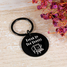 Load image into Gallery viewer, Funny Accountant Gifts Keychain for Crazy Coworker Colleagues Friends Him Her Obsessed Spreadsheets Keyring Gifts for Bookkeeper Men Women Freak In The Sheets Birthday Christmas Keepsake Key Chain
