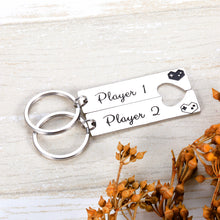 Load image into Gallery viewer, Couple Keychain Gamer Lover Gifts for Boyfriend Girlfriend Husband Wife Fiance Fiancee Player 1 Player 2 Keychain for Him Her Birthday Anniversary Valentine&#39;s Day Birthday Jewelry Gifts
