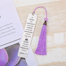Load image into Gallery viewer, Book Lovers Gifts Bookmarks for Women Men Friends Birthday Religious Bible Metal Book Marks with Tassle for Kids Teens Girls Boys Bookworms World Book Days Inspirational Be Strong Book Club Gifts
