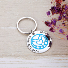 Load image into Gallery viewer, I Love You 3000 Keychain for Daughter Son Boyfriend Girlfriend Husband Papa Mom Anniversary Birthday Fathers Mothers Valentines Day Family Gif Couple Keychain for Him Her Women Men
