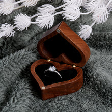 Load image into Gallery viewer, Heart Shaped Wooden Ring Box Magnetic Jewelry Chest Ring Bearer Velvet Soft Interior Gift for Proposal Engagement Anniversary Wedding Ceremony Exchanging Rings Ring Holder Valentines Day Birthday Gift
