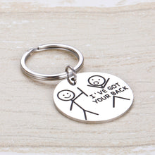 Load image into Gallery viewer, Funny Best Friend Keychain for Friends Besties BFF Inspirational Gif for Daughter Son Brothers Sisters Family from Mom Dad Friendship Men Women Graduation Birthday Keychain I’ve Got Your Back Silver
