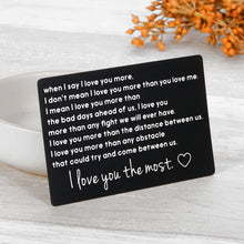 Load image into Gallery viewer, Valentines Day Gift Wallet insert Card For Boyfriend Husband from Girlfriend Wife Couple Gift for Men Women Metal Wallet Card insert Birthday Wedding Gifts for Him Her Groom Bride Couple Gifts
