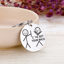 Load image into Gallery viewer, Funny Best Friend Keychain for Friends Besties BFF Inspirational Gif for Daughter Son Brothers Sisters Family from Mom Dad Friendship Men Women Graduation Birthday Keychain I’ve Got Your Back Silver
