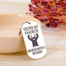 Load image into Gallery viewer, Funny Valentines Day Gifts for Him Men Boyfriend Husband from Girlfriend Wife Cute Weirdo with a Beardo Keychain for Dad Granddad Stepdad from Daughter Fathers Day Anniversary Birthday Gifts Keepsake
