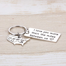 Load image into Gallery viewer, Long Distance Relationships Gifts Keychain For Couples Boyfriend Husband Fiance Girlfriend Going Away Gift I’ll See You Soon State Keychain Personalized Couples Jewelry Husband Dad Gifts
