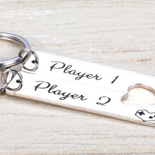Load image into Gallery viewer, Couple Keychain Gamer Lover Gifts for Boyfriend Girlfriend Husband Wife Fiance Fiancee Player 1 Player 2 Keychain for Him Her Birthday Anniversary Valentine&#39;s Day Birthday Jewelry Gifts
