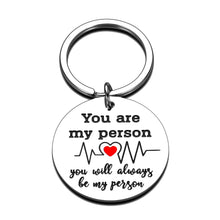 Load image into Gallery viewer, Best Friends Gifts Keychain You Are My Person Inspirational Keychain Bestie Friendship Sister Wife Couple Gift for Women Men Teens Girls Boys BFF Husband Boyfriend Birthday Valentines Key Rings

