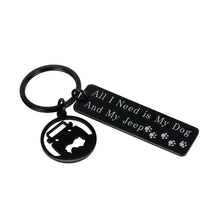 Load image into Gallery viewer, Jeep Dog Lover Keychain gifts for Dog Lover Women Men Gifts for Jeep Owner Accessories Enthusiasts All I Need Is My Jeep and My Dog Key Ring for Valentine&#39;s Mother&#39;s Father&#39;s Day Gift
