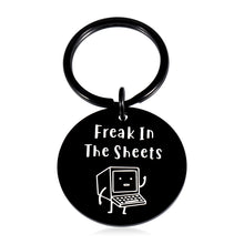 Load image into Gallery viewer, Funny Accountant Gifts Keychain for Crazy Coworker Colleagues Friends Him Her Obsessed Spreadsheets Keyring Gifts for Bookkeeper Men Women Freak In The Sheets Birthday Christmas Keepsake Key Chain
