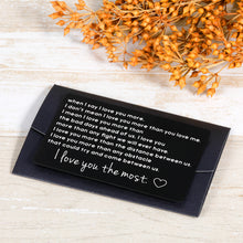Load image into Gallery viewer, Valentines Day Gift Wallet insert Card For Boyfriend Husband from Girlfriend Wife Couple Gift for Men Women Metal Wallet Card insert Birthday Wedding Gifts for Him Her Groom Bride Couple Gifts
