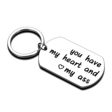 Load image into Gallery viewer, Funny Anniversary Keychain Gifts for Him Her Husband Boyfriend You Have My Heart Love Engagement Key chain Couple Wife Girlfriend Keyring for Christmas Birthday Valentine&#39;s Day Men Woman
