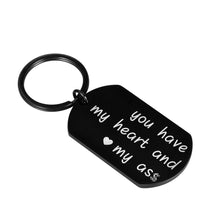 Load image into Gallery viewer, Funny Anniversary Keychain Gifts for Him Her Husband Boyfriend You Have My Heart Love Engagement Key chain Couple Wife Girlfriend Keyring for Birthday Valentine's Day Men Women
