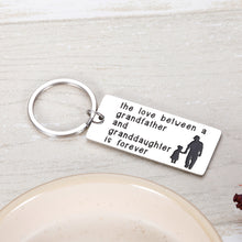 Load image into Gallery viewer, Best Grandpa Gif Grandfather and Granddaughter Keychain for Fathers’ Day Birthday Gifts Family Gif for Grandad Grandparent Men Him The Love between A Grandfather and Granddaughter
