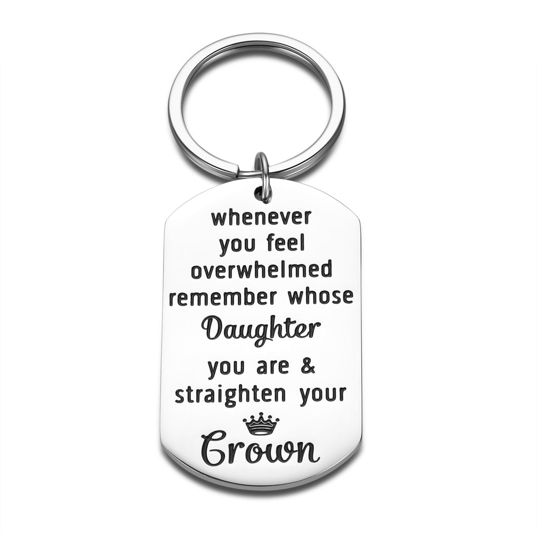 Daughter Keychain Keyring Inspirational Family Gifts from Mom Dad Father Mother for Daughter Son Women Girls Granddaughter Grandson Her Sentimental Keychain Birthday Graduation Gifs Keyring