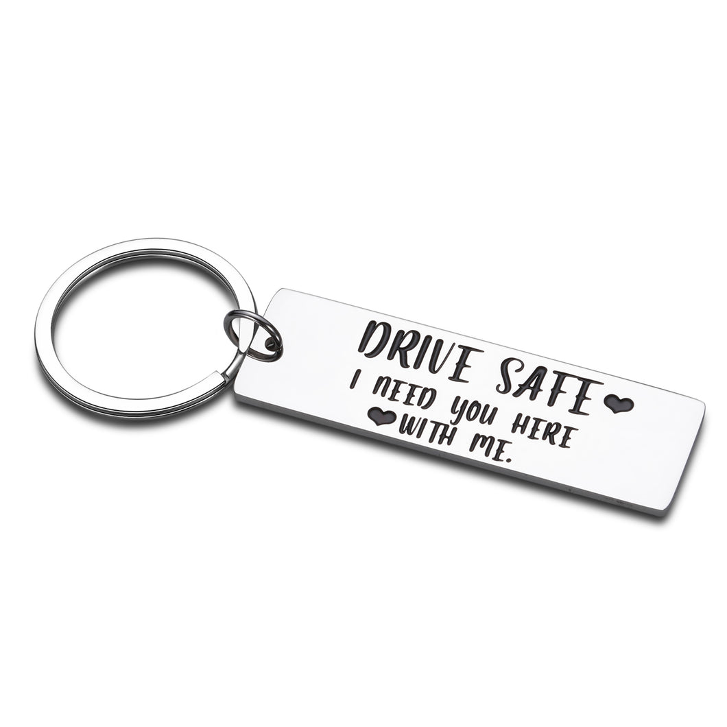 Husband Keychain Birthday Gift For Huaband Wife Boyfriend Girlfriend Fiance Couple Keychains Jewelry Couple Birthday Christmas Wedding Anniversary Valentines Gifts I Love You Keyring Silver