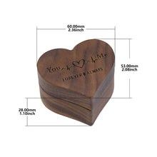Load image into Gallery viewer, Heart Shaped Wooden Ring Box Magnetic Jewelry Chest Ring Bearer Velvet Soft Interior Gift for Proposal Engagement Anniversary Wedding Ceremony Exchanging Rings Ring Holder Valentines Day Birthday Gift
